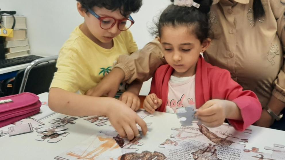 Projet Haya bina Thyna : création et organisation d'un atelier de médiation en archéologie à la Maison de France à Sfax / Crédit : Solenn de Larminat (CNRS - Centre Camille Jullian).