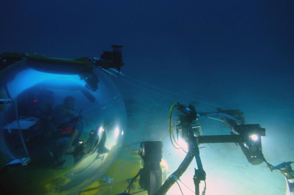 Submersible habité en reconnaissance sur l'épave de Xlendi.