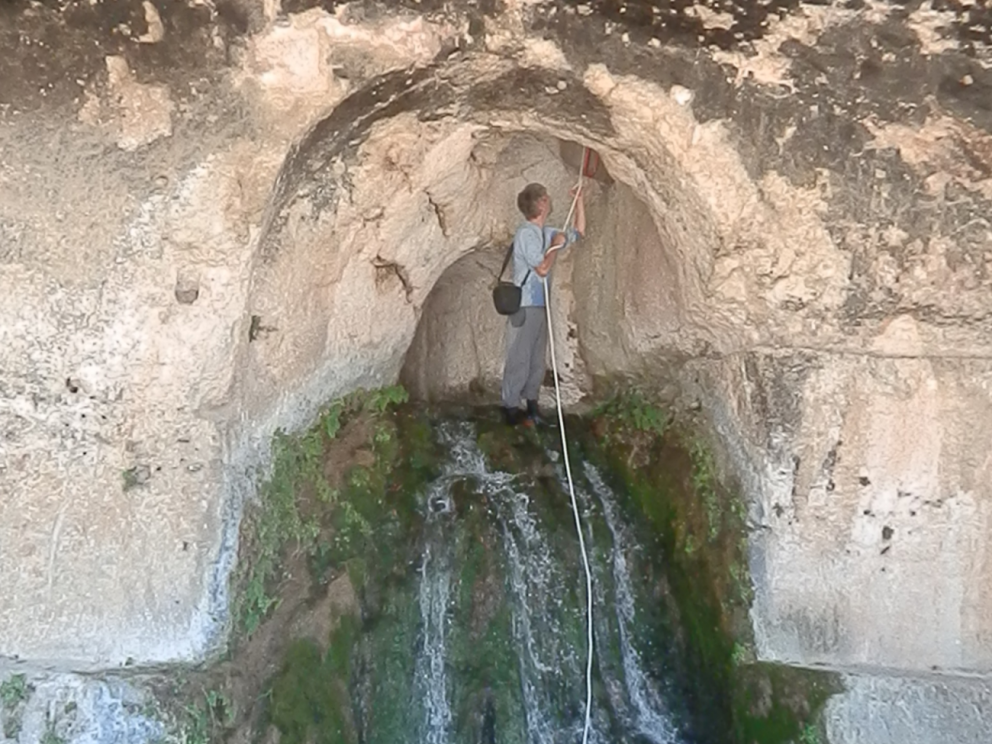 Aqueduc du Galermi (Syracuse, Sicile, Italie) - Arrivée de l’aqueduc dans le Nymphée de Syracuse / Cliché : Mission HydroSyra 2016.